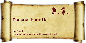 Mercse Henrik névjegykártya